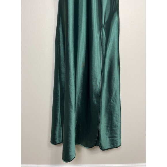 Victoria Secret Satin Dress Women Small Green Maxi Slip Dress Y2K Lace Trim - Picture 4 of 8